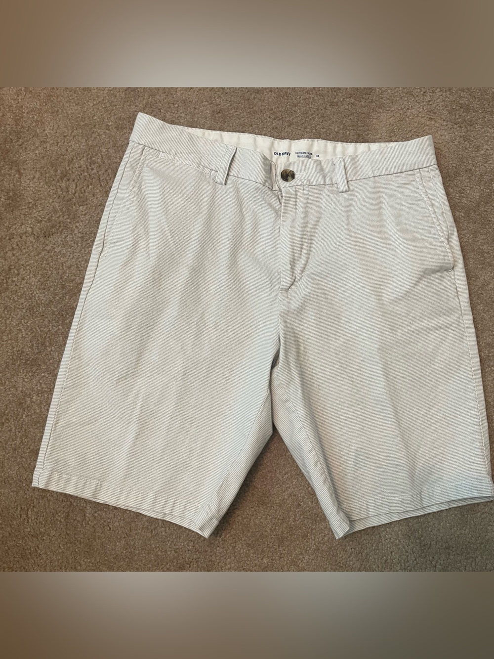 Old Navy Light Beige Flat-Front Men's Shorts